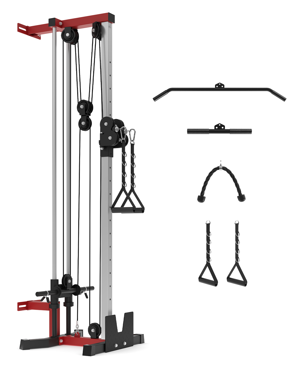 Lat Pulldown Cable - Wandmontiertes Kabelzuggerät mit zwei Rollen –