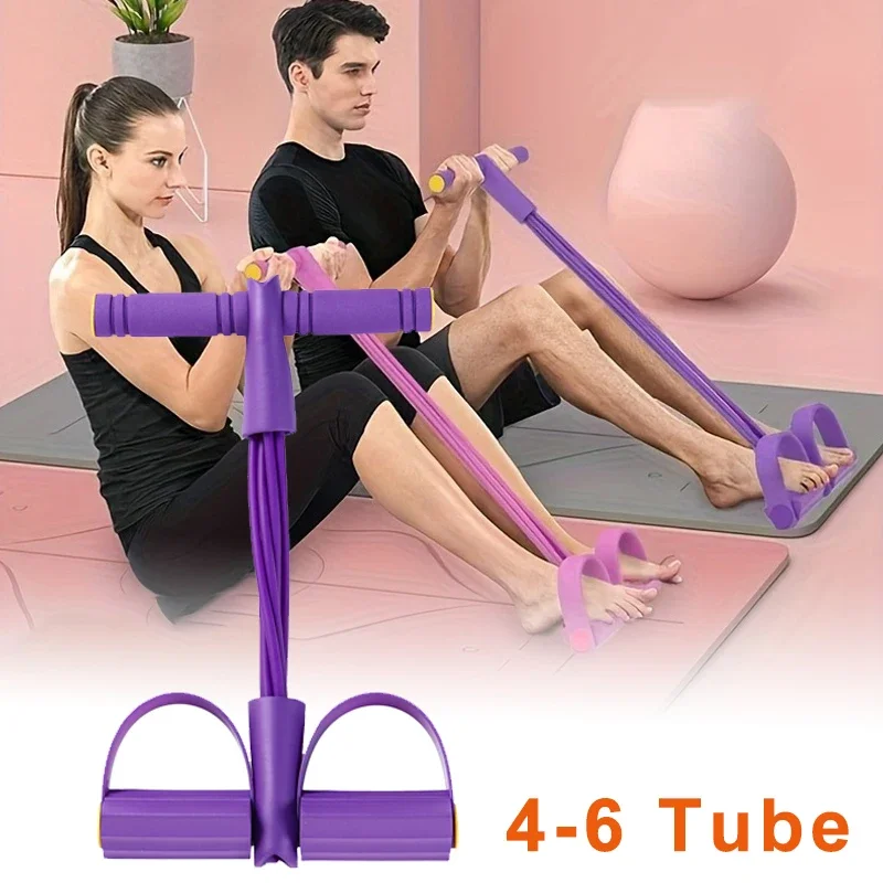 Home Gym Equipment Set - 6-Stufen-Widerstandsband-Set mit rutschfesten Griffen für Heimtraining,