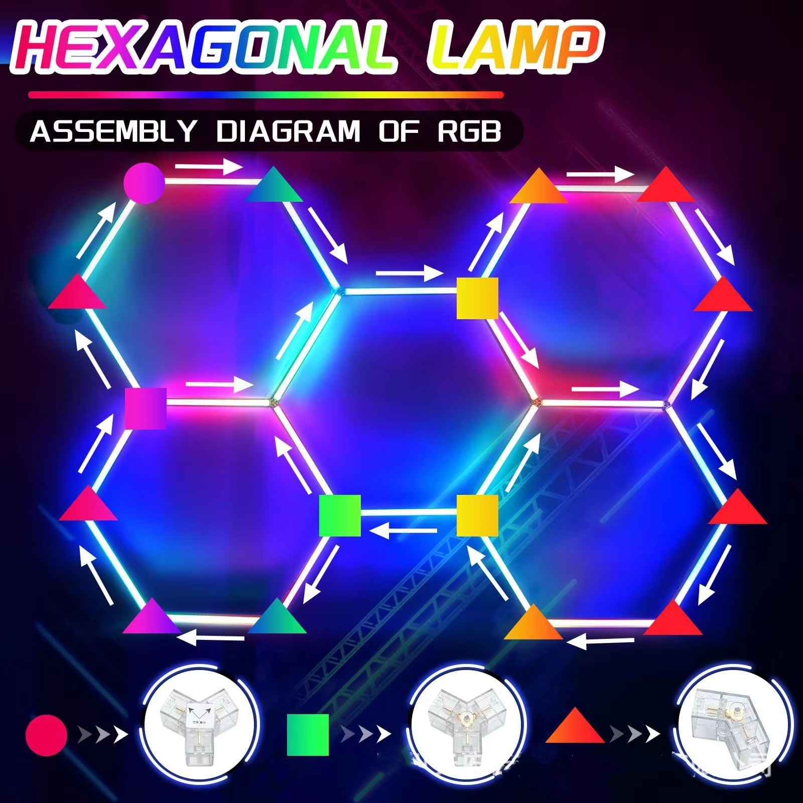 RGB Hexagon LED-Leuchten mit F – Home Gym Neon Sign Bewertung und Preis