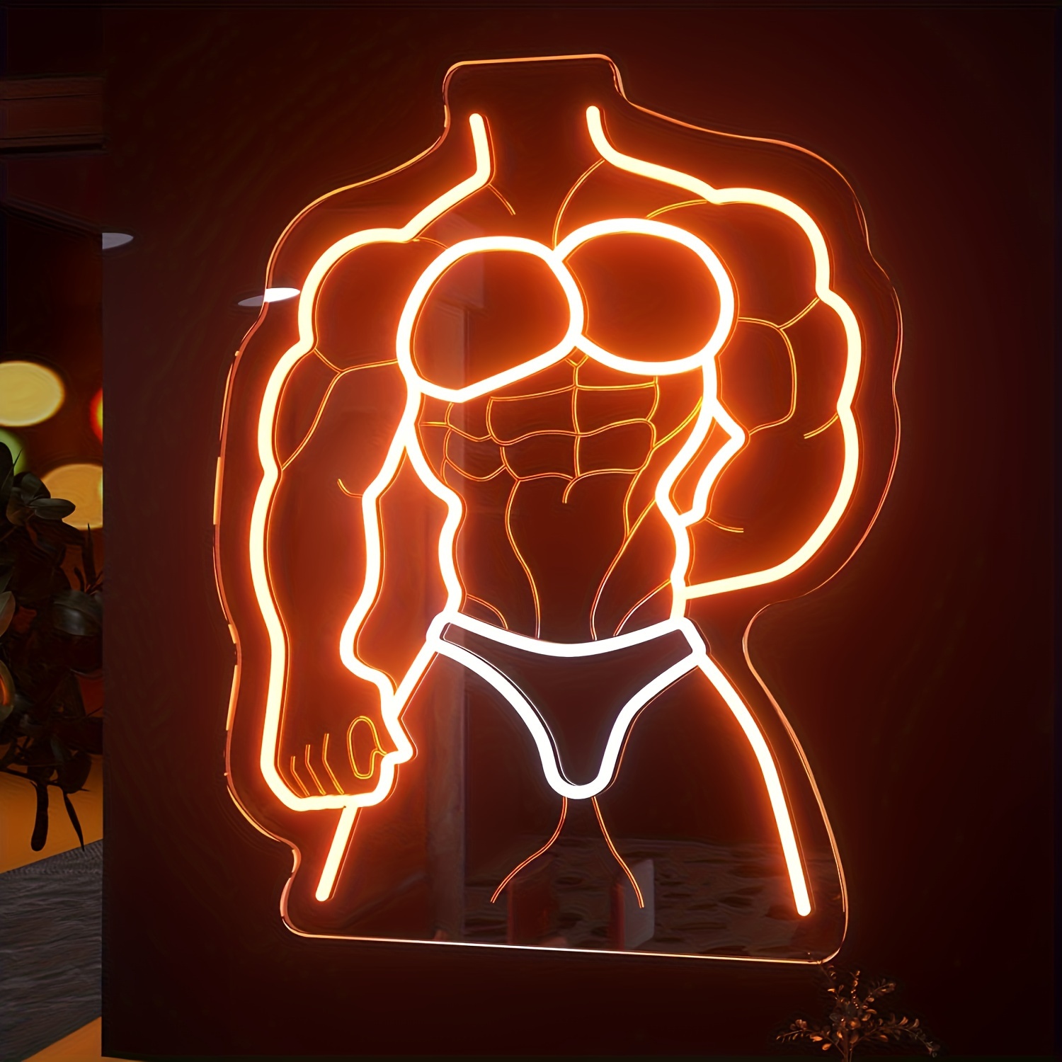 Muscle Man Neonschild Orange W – Home Gym Neon Sign Bewertung und Preis